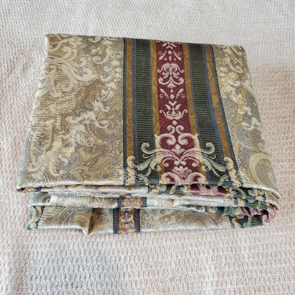 Croscill Vtg Striped valance 18x86 Cotton Blend Gold,‎ Pink, Green, Beige EUC